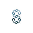 chain letter s link logo vector