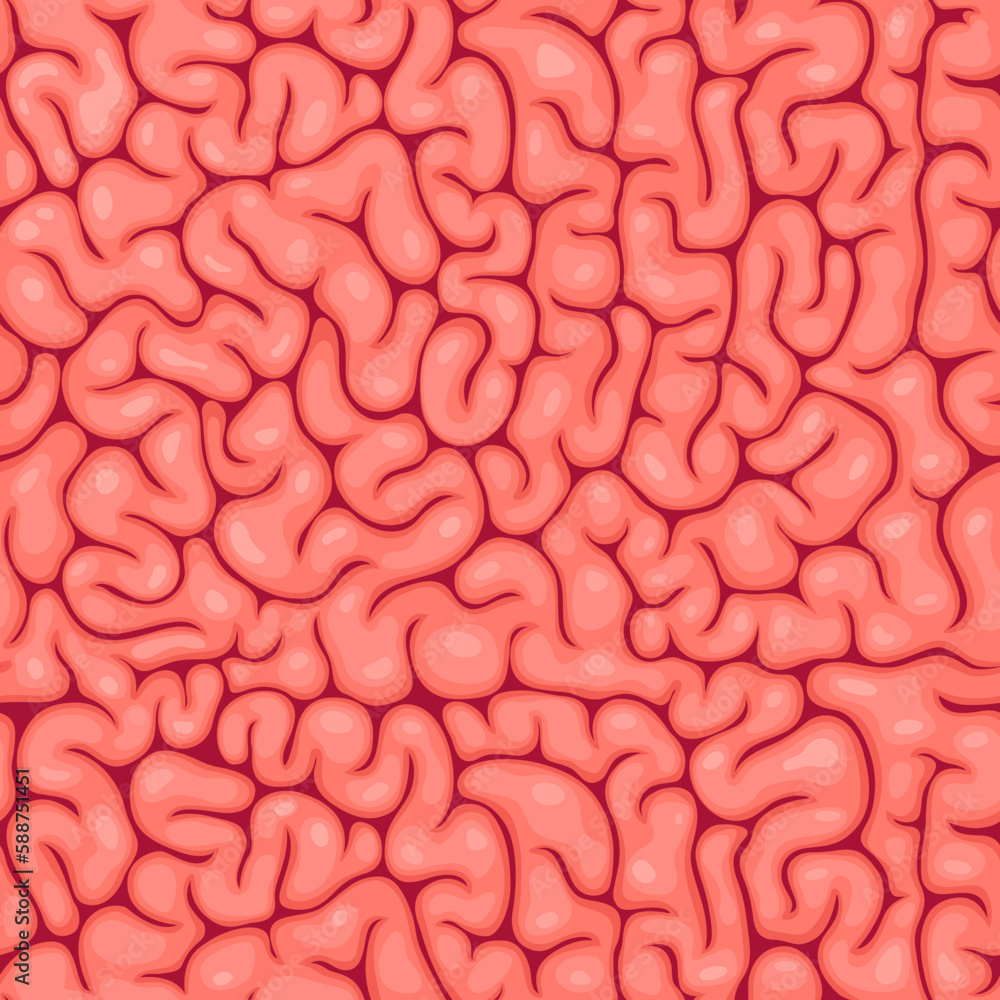 Brain tissues, surface creases seamless pattern Stock Vector | Adobe Stock