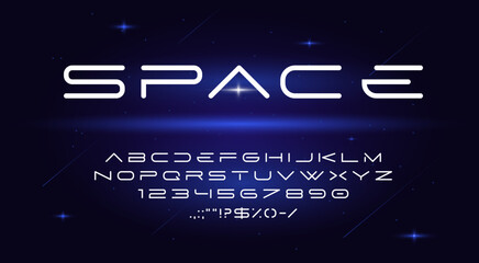 Poster - Space font, futuristic typeface, galaxy type