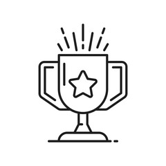 Wall Mural - Champion trophy cup with bonus star outline icon