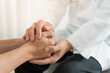 © Shisu_ka - man with mental health problems is consulting. psychiatrist is recording the patient's condition for treatment. encouragement, love and family problem, bipolar , depression patient, protect suicide