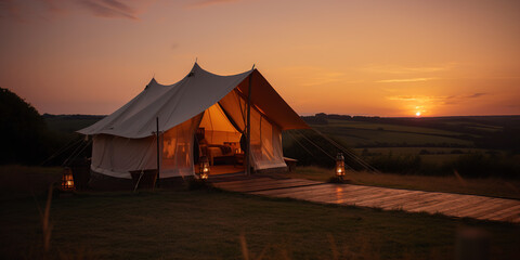 glamping. luxury glamorous camping. glamping in the beautiful countryside