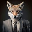 coyote in the bussiness suit profesional