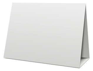 Poster - Folded paper card stand. Blank white mockup