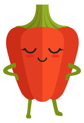 Poster - Funny bell pepper mascot. Cartoon kawaii character