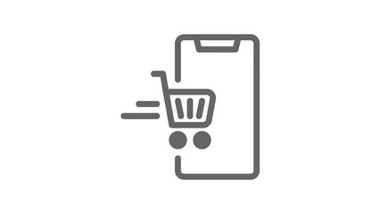Online Shopping Application, Online shopping concept animated icon
