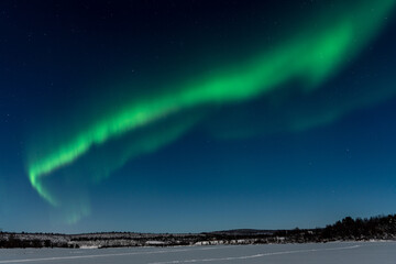 aurora borealis over the mountains
