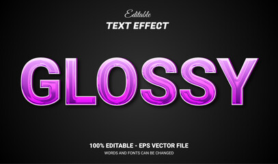 Canvas Print - glossy purple editable text effect