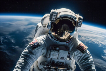 Wall Mural - an astronaut in outer space. created with generative ai technology.