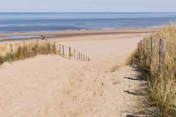 Wall Mural - Entrance to the beach via the Noordwijk sand dunes. Netherlands