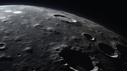 Wall Mural - Moon surface. Generative AI