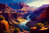 Fototapeta  - Grandeur of Grand Canyon.  Generative AI...