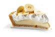 canvas print picture - a slice of banana cream pie on a white background, generative AI