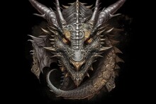 Mystic Dragon Illustration, Fantasy And Mythology Concept, Background. Generative AI