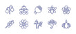 Nature flowers line icon set. Editable stroke. Vector illustration. Containing flower, flowers, flower bouquet, dianthus, lotus flower, yucca.