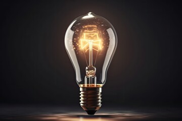 Light bulb illustration, creativity ideas concept, background. Generative AI