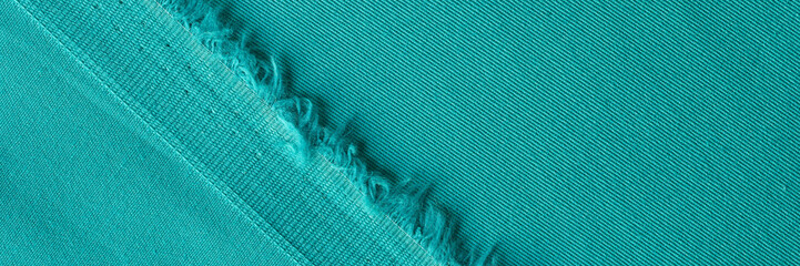 Wall Mural - Turquoise fabric and textured of threads of bright cloth