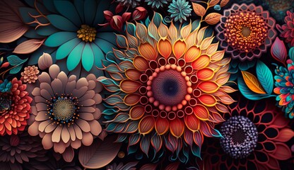 Wall Mural - A Garden of Delicate Beauty, Generative AI