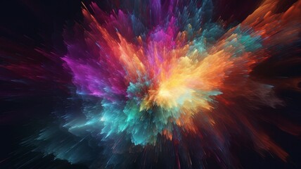Wall Mural - galactic color explosion background. generative ai