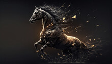 Horse Animal Abstract Wallpaper. Contrast Background Stallion In Vivid Colors Generative Ai