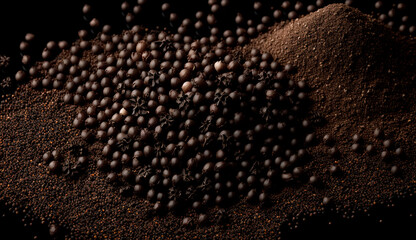 Wall Mural - black peppercorns on the table. Generative Ai,