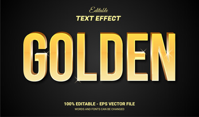 Wall Mural - golden editable text effect