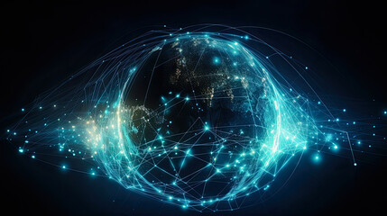 Wall Mural - Global network Concept, generative ai 