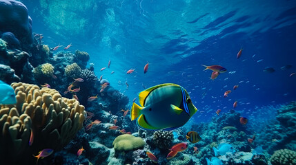 Poster - Sea world, sea fish, ecosystem, generative ai 