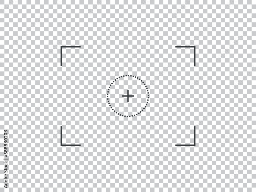 Logo Template with circle camera target icon. Photo camera viewfinder ...