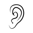 Human Ear Line Art Vector Icon Illustration