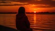 © DesignVectX - Moment of someone watching a beautiful summer sunset.  Generative AI