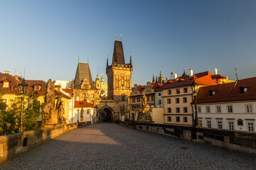 Canvas Print - Mala Strana Bridge Tower at the Charles Bridge in Prague, Czech Republic