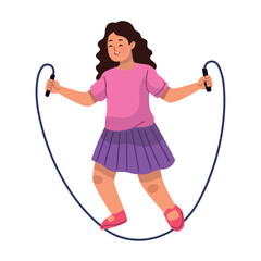 Sticker - little girl jumping rope