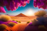 Fototapeta Lawenda - landscape in the desert Generative Ai