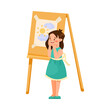 © Happypictures - Little Girl Standing and Listening to Fairytale Vector Illustration