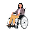 © betulcarikci - girl sitting in wheelchair, isolated on white background