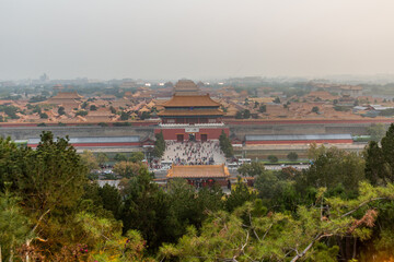 Wall Mural - Aerial view of the Forbidden City in Beijing, China