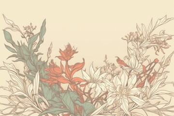 Canvas Print - colorful bouquet of flowers on a neutral background. Generative AI