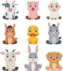 Sticker - Cute farm animal cartoon collection