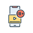 © WEBTECHOPS - Color illustration icon for explicit