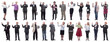 © ASDF - group of businessmen showing thumbs up isolated