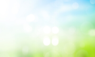 Wall Mural - world environment and earth day, abstract blurred green and blue sky nature background
