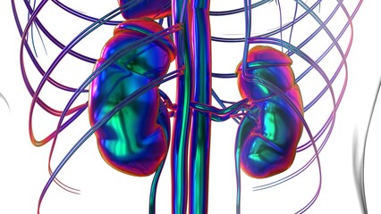 Wall Mural - Human Kidneys Anatomy For Medical Concept 3D Rendering