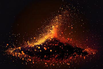 Wall Mural - fire embers particles over black background. fire sparks background. generative ai