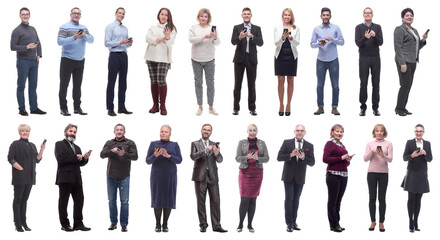 group of people holding phone in hand and looking at camera