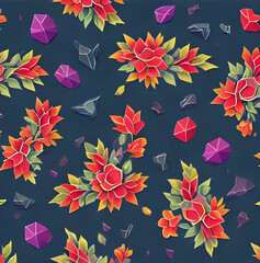 Wall Mural - simple seamless  flowers  themed pattern, seamless floral pattern, seamless pattern with flowers