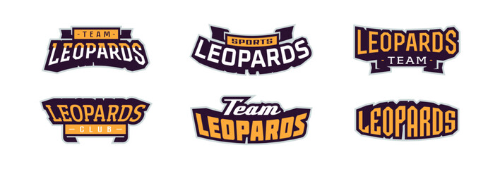 Bold sports font for panther leopard logo. Text style lettering for esport, leopard mascot logo, sport team, college club. Vector illustration isolated on background