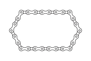 Wall Mural - Vector line bike chain frame. Isolated on white background.