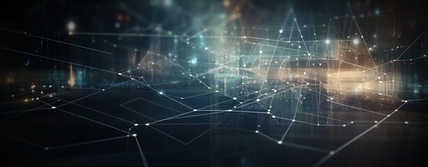 wireless technology connection with blue background, data communication system, blue technology background. Generative AI