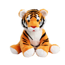 Orange Tiger Plush Toy: Soft Close-up Of Striped Cuddles. Generative AI